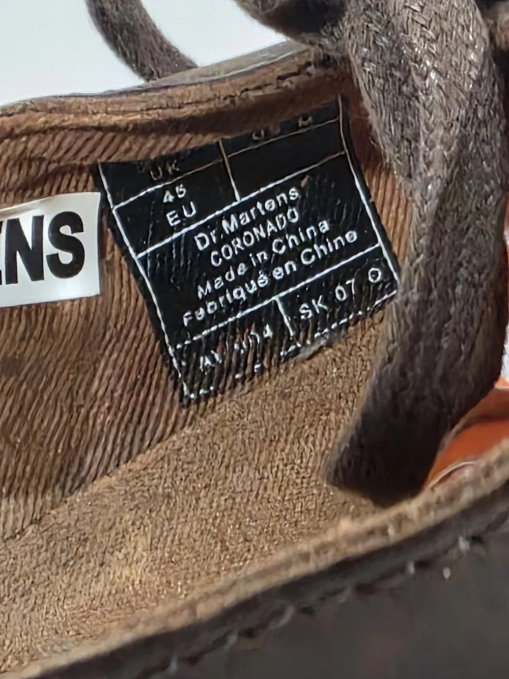 Dr.Martens CORONADO SIZE 45 Men's 11 USA 10 UK Brown Leather Lace-Up Casual Shoe